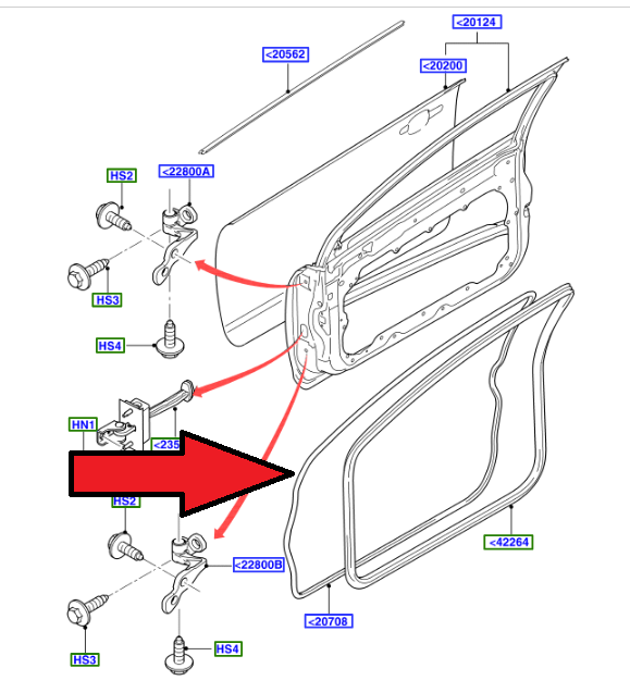 Ford Focus Kapı Fitili (3 Kapı) 2004-2011