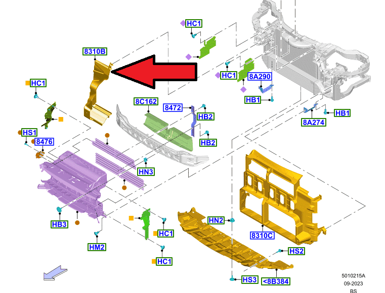 Ford Kuga Sağ Radyatör Deflektörü 2016-2020
