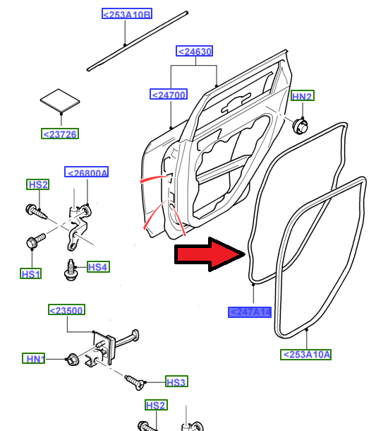 Ford Focus Sağ Arka Kapı Fitili (Sedan/Hatchback) 2004-2011