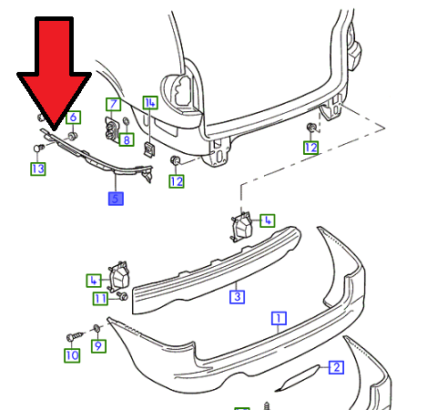 Ford Galaxy Sağ Arka Tampon Braketi  1994-2000