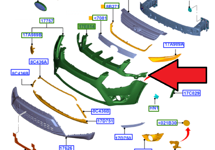 Ford Kuga Ön Tampon Üst Braket 2008-2012