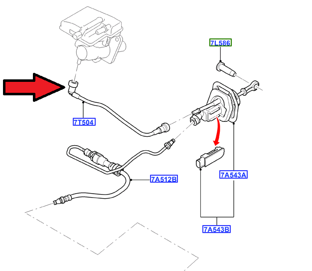 Ford Mondeo Üst Debriyaj Merkezi Hortumu 2007-2014